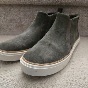 Toms Womens Bryce Olive Suede Slip-On Sneakers